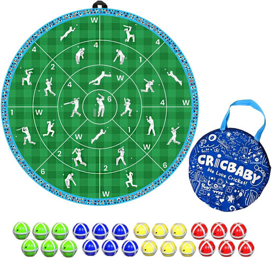 Cricket Dart Game, Double Sided, 29 inches, 24 Sticky Balls, Birthday Gifts for Boys and Girls, Gift for Cricket Lover, Play Indoor/Outdoor, Fun Party Game, Portable Design