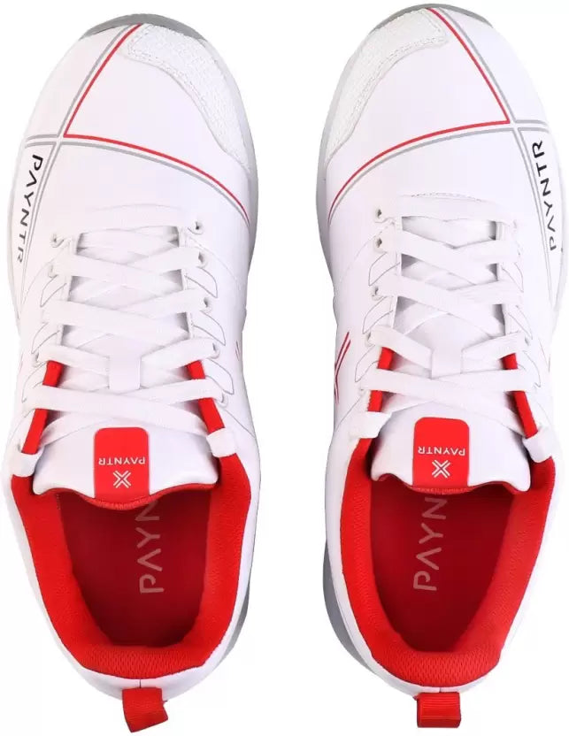 Payntr X Batting Spike (All White) Cricket Shoes