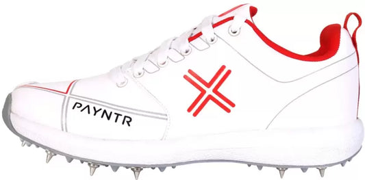 Payntr X Batting Spike (All White) Cricket Shoes