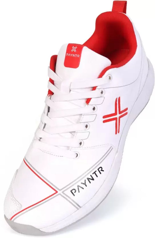 Payntr X Batting Spike (All White) Cricket Shoes