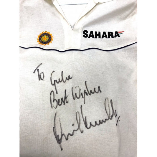 Anil Kumble Signed Match Used Shirt