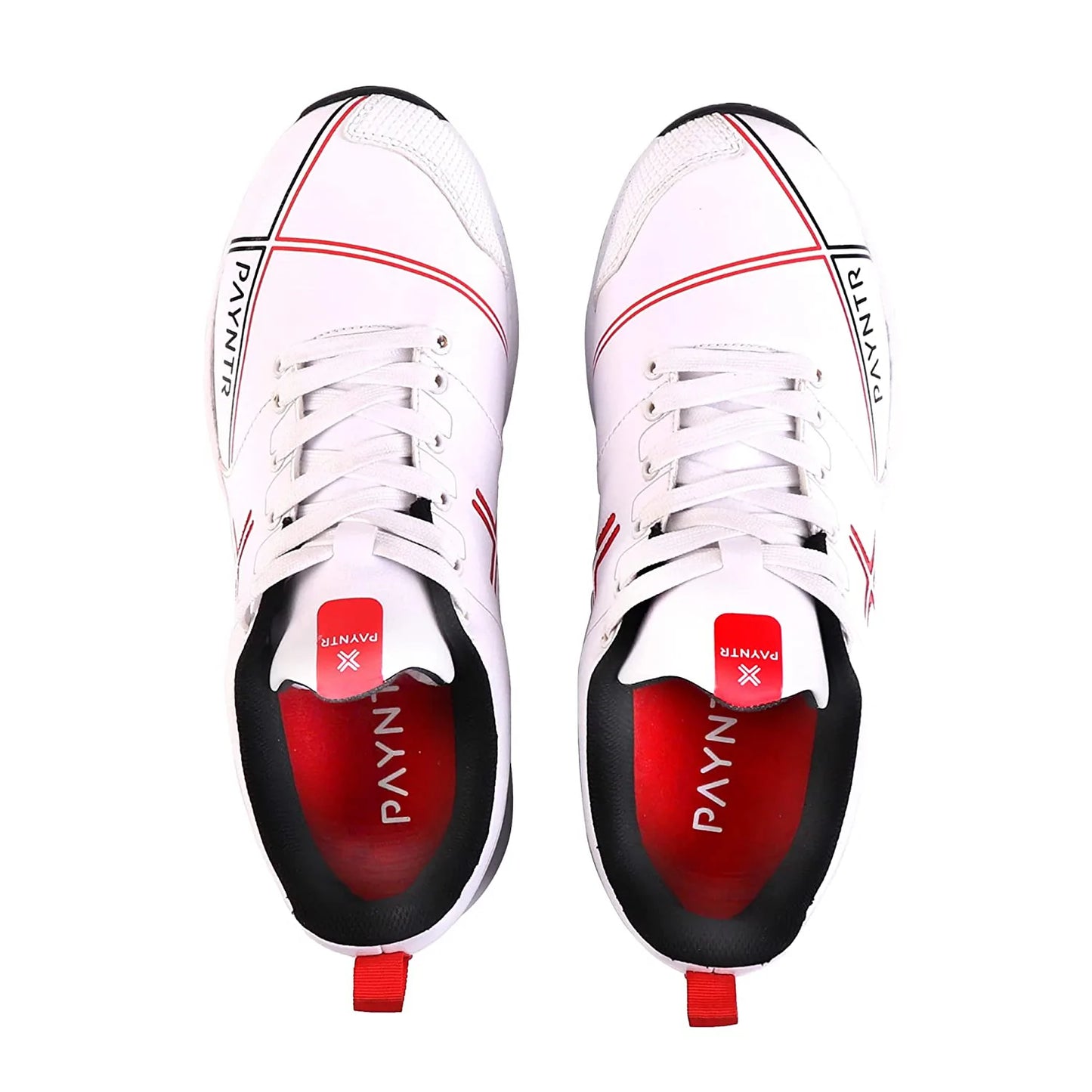 Payntr X Batting Rubber Studs (Black& White) Cricket Shoes